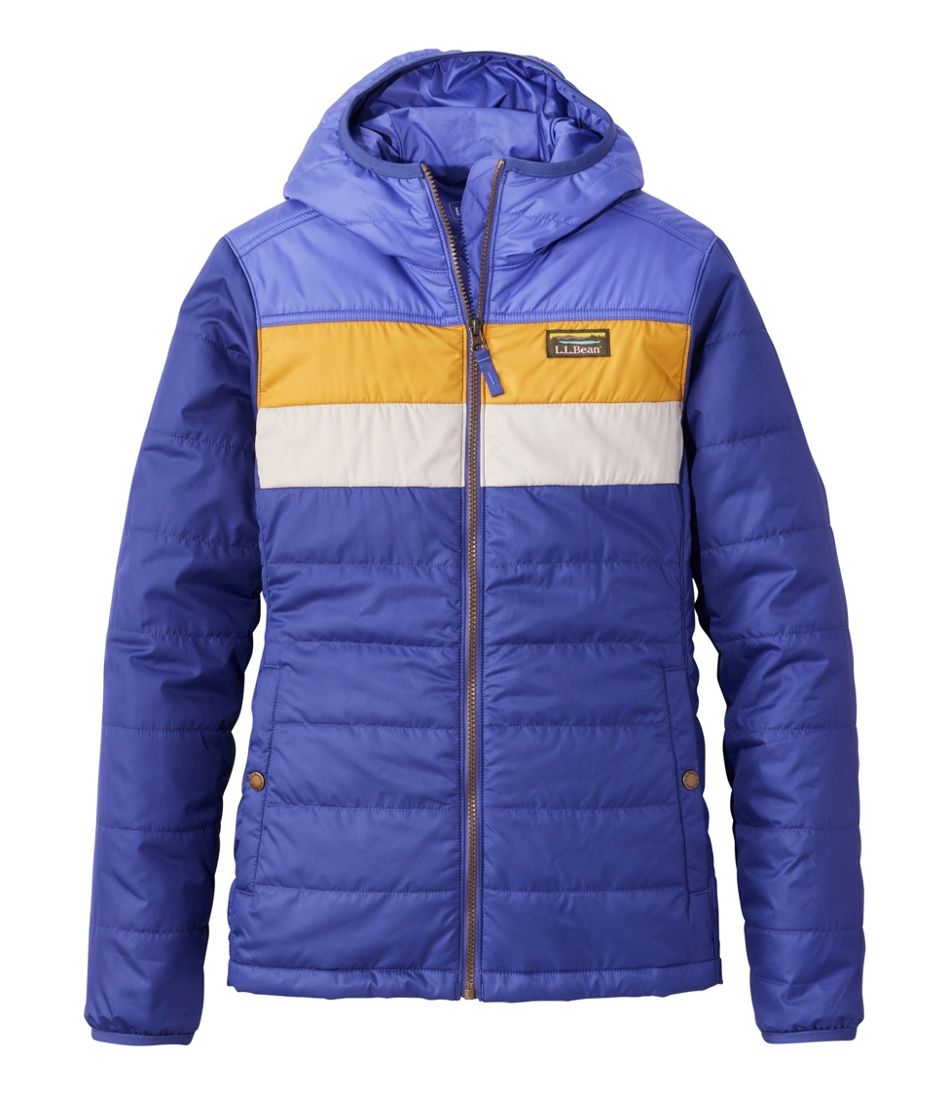 Women's Mountain Classic Puffer Hooded Jacket, Colorblock - L.L.Bean Great Value