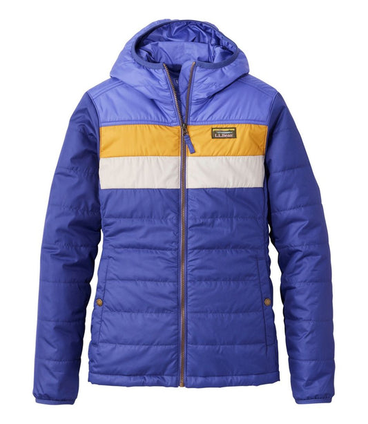 Women's Mountain Classic Puffer Hooded Jacket, Colorblock - L.L.Bean Great Value