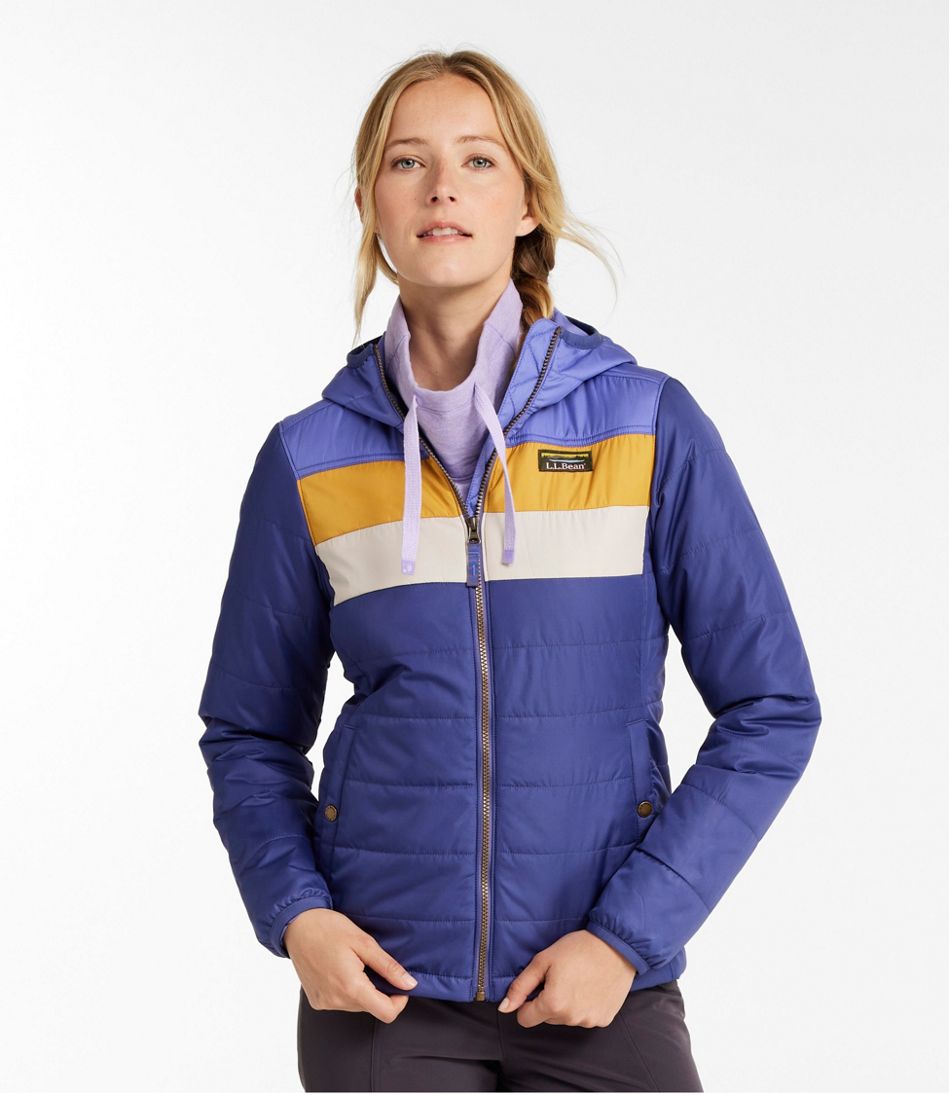 Women's Mountain Classic Puffer Hooded Jacket, Colorblock - L.L.Bean Great Value