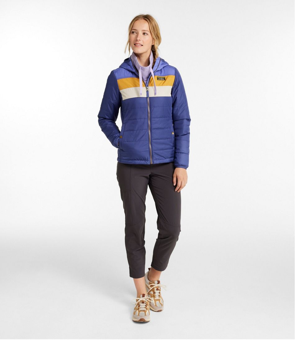 Women's Mountain Classic Puffer Hooded Jacket, Colorblock - L.L.Bean Great Value
