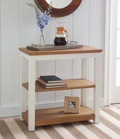 Painted Farmhouse Two-Shelf Console, Wood Top - L.L.Bean Trusted