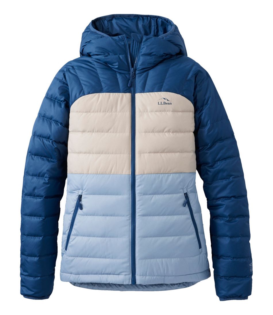 Women's Bean's Down Hooded Jacket, Colorblock - L.L.Bean Everyday
