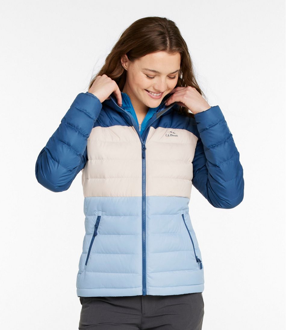 Women's Bean's Down Hooded Jacket, Colorblock - L.L.Bean Everyday