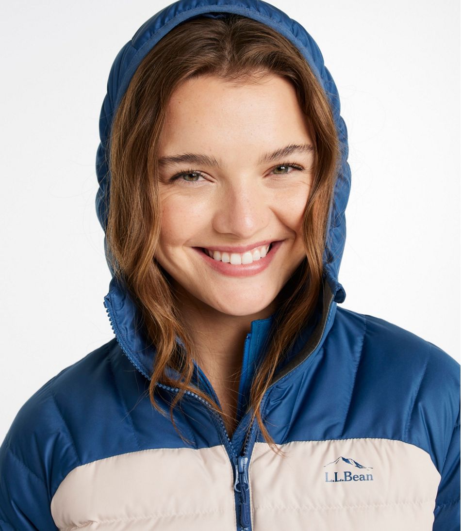 Women's Bean's Down Hooded Jacket, Colorblock - L.L.Bean Everyday