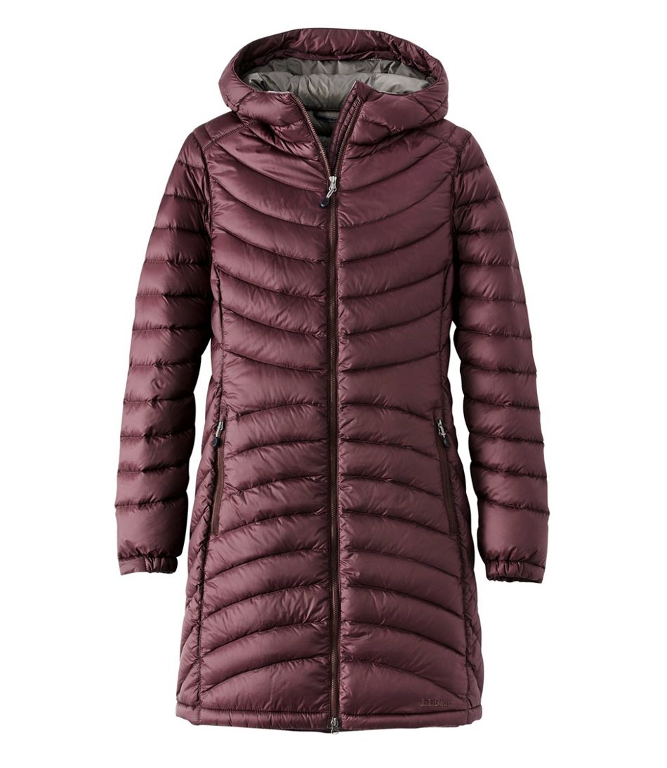 Women's Ultralight 850 Down Hooded Coat, Three-Quarter Length - L.L.Bean Best Seller