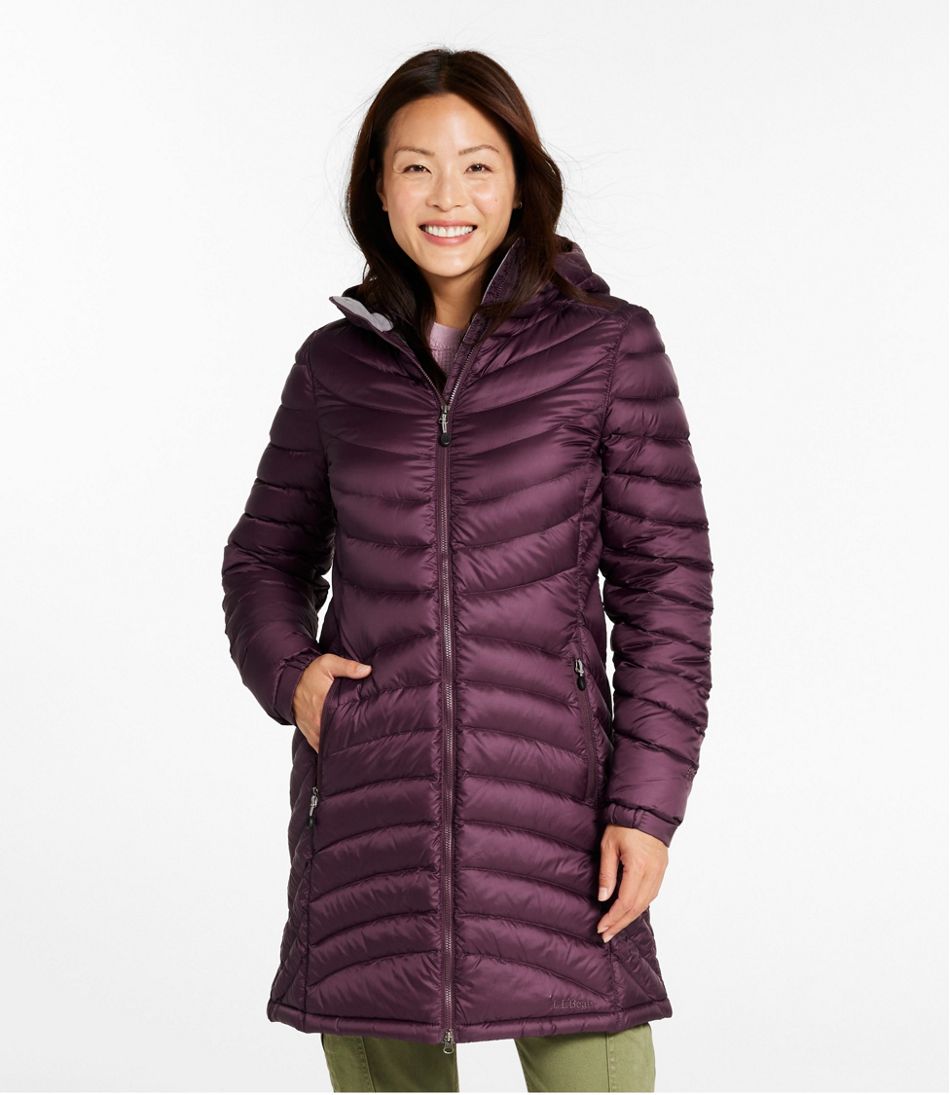 Women's Ultralight 850 Down Hooded Coat, Three-Quarter Length - L.L.Bean Best Seller