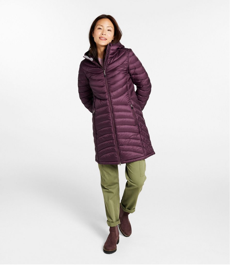 Women's Ultralight 850 Down Hooded Coat, Three-Quarter Length - L.L.Bean Best Seller